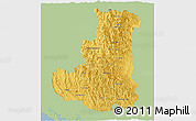 Savanna Style Panoramic Map of Chin, single color outside