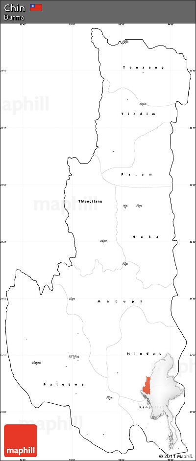 Blank Simple Map of Chin, cropped outside