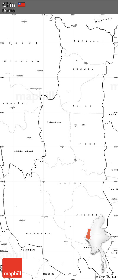 Blank Simple Map of Chin