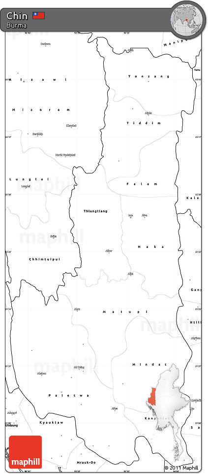 Blank Simple Map of Chin