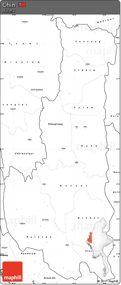 Blank Simple Map of Chin