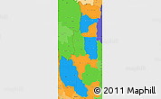 Political Simple Map of Chin, political shades outside