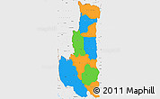 Political Simple Map of Chin, single color outside, borders and labels