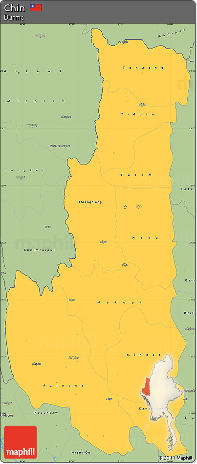 Savanna Style Simple Map of Chin