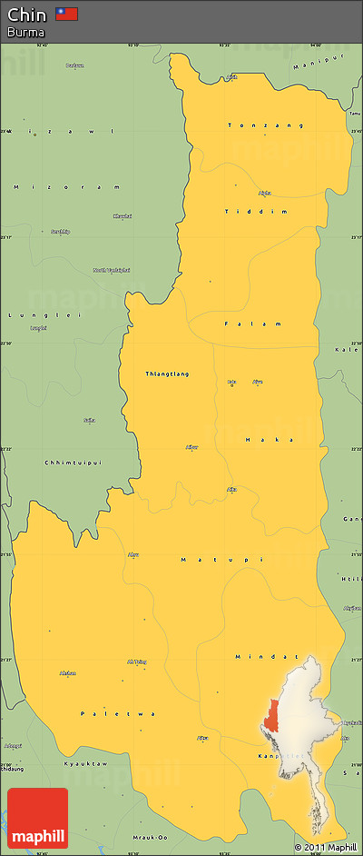 Savanna Style Simple Map of Chin