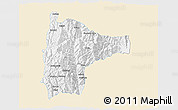 Classic Style 3D Map of Tiddim, single color outside