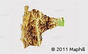 Physical 3D Map of Tiddim, cropped outside