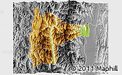 Physical 3D Map of Tiddim, desaturated