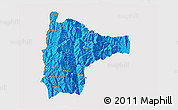 Political 3D Map of Tiddim, cropped outside