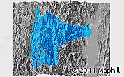 Political 3D Map of Tiddim, desaturated
