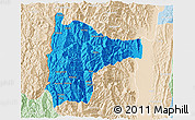 Political 3D Map of Tiddim, lighten