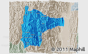 Political 3D Map of Tiddim, lighten, semi-desaturated