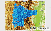 Political 3D Map of Tiddim, physical outside