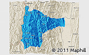 Political 3D Map of Tiddim, shaded relief outside