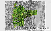 Satellite 3D Map of Tiddim, lighten, desaturated