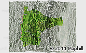 Satellite 3D Map of Tiddim, lighten, semi-desaturated