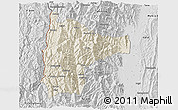 Shaded Relief 3D Map of Tiddim, desaturated