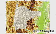 Shaded Relief 3D Map of Tiddim, physical outside