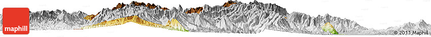 Physical Horizon Map of Tiddim, lighten, desaturated