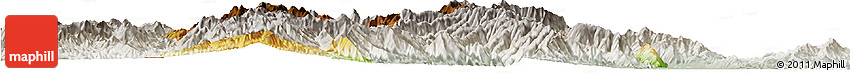 Physical Horizon Map of Tiddim, lighten, semi-desaturated
