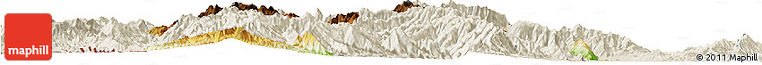 Physical Horizon Map of Tiddim, shaded relief outside