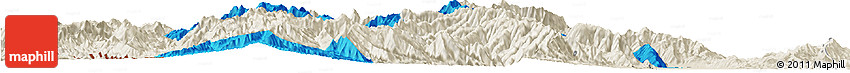 Political Horizon Map of Tiddim, shaded relief outside