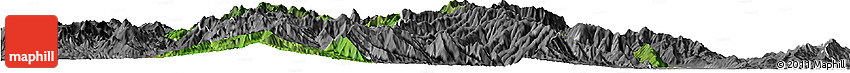 Satellite Horizon Map of Tiddim, desaturated
