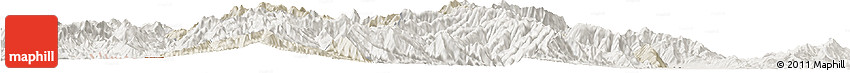 Shaded Relief Horizon Map of Tiddim, lighten