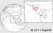 Blank Location Map of Tiddim, within the entire country