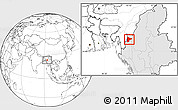 Blank Location Map of Tiddim, highlighted country