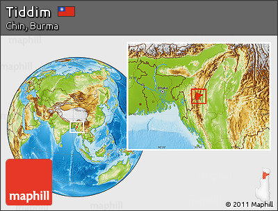 Physical Location Map of Tiddim