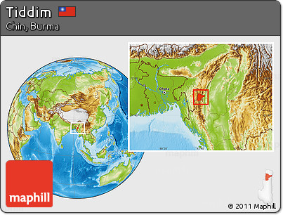 Physical Location Map of Tiddim