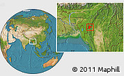 Satellite Location Map of Tiddim