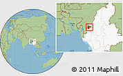 Savanna Style Location Map of Tiddim, highlighted country