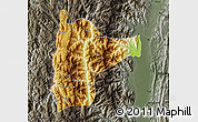 Physical Map of Tiddim, darken, semi-desaturated