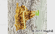 Physical Map of Tiddim, lighten, semi-desaturated