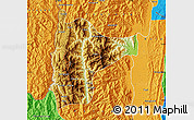 Physical Map of Tiddim, political outside