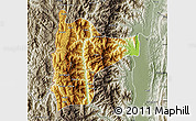 Physical Map of Tiddim, semi-desaturated