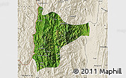 Satellite Map of Tiddim, shaded relief outside