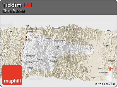 Classic Style Panoramic Map of Tiddim