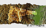 Physical Panoramic Map of Tiddim, darken