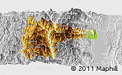 Physical Panoramic Map of Tiddim, lighten, desaturated