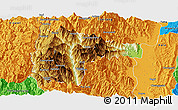 Physical Panoramic Map of Tiddim, political outside