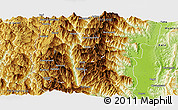 Physical Panoramic Map of Tiddim