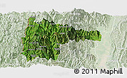 Satellite Panoramic Map of Tiddim, lighten