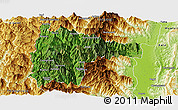 Satellite Panoramic Map of Tiddim, physical outside