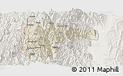 Shaded Relief Panoramic Map of Tiddim, lighten