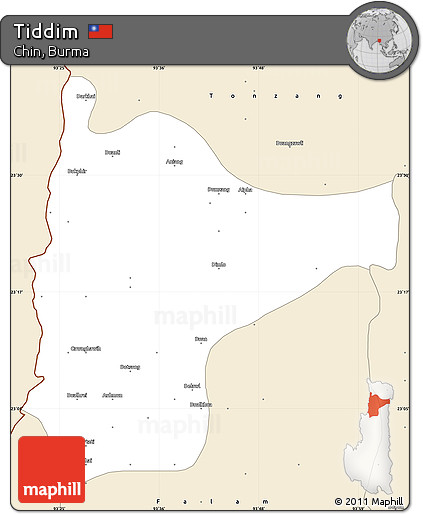 Classic Style Simple Map of Tiddim