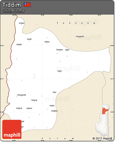 Classic Style Simple Map of Tiddim