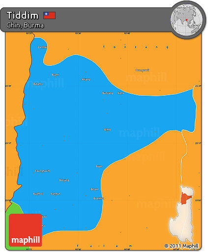 Political Simple Map of Tiddim